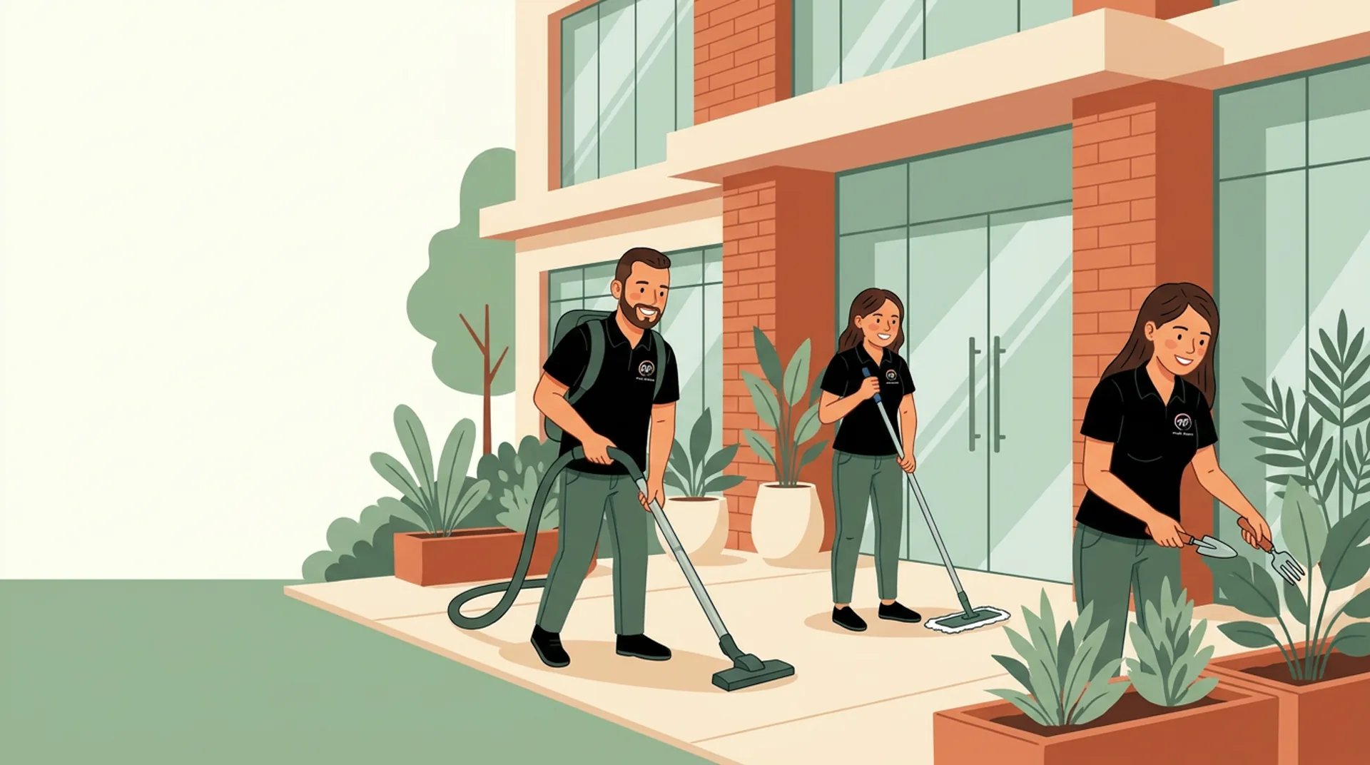 Hauswartung in Kloten — Team von Multi Clean Service bei der Arbeit