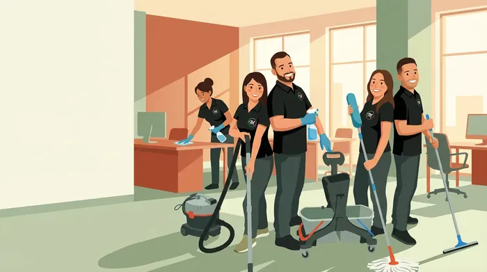 Unterhaltsreinigung Gewerbe im Zürcher Oberland, Illustration von Multi Clean Service